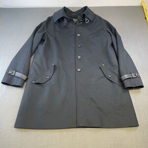 PENDLETON Women's Black Rain Trench Coat Plaid Lining Belted Size 12P‎ Petite